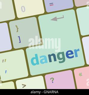 danger word on computer key. security concept vector illustration Stock Vector