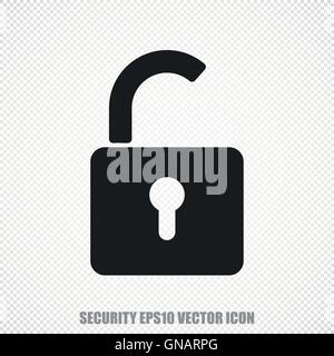 Protection vector Opened Padlock icon. Modern flat design. Stock Vector