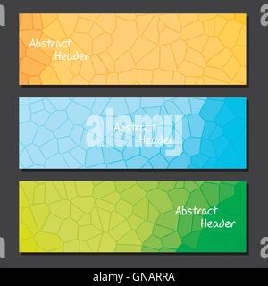 creative random crystal pattern web header design Stock Vector