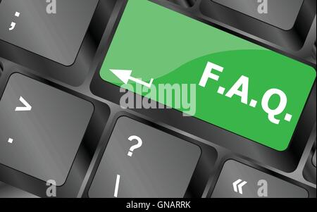 keyboard with faq button - business concept. Keyboard keys icon button vector Stock Vector