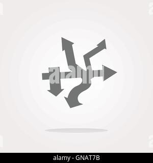 vector abstract lines (arrows) on web glossy icon (button) Stock Vector