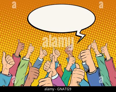 Hands in the air like voices support Stock Vector