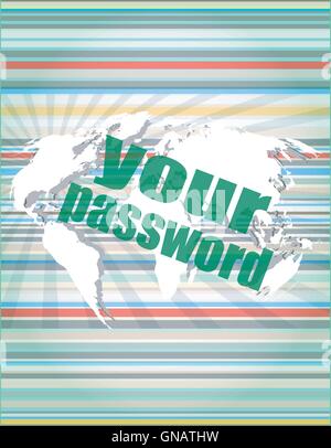 Security concept: Data on digital screen, contrast, 3d render vector quotation marks with thin line speech bubble. concept of ci Stock Vector