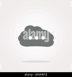 vector white cloud on internet icon isolated on white Stock Vector