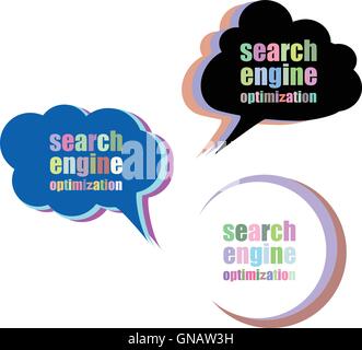 search engine optimization. Set of stickers, labels, tags. Business banners, Template for infographics. Icon set. Icon flat. Vec Stock Vector