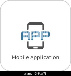 Mobile Application Icon. Flat Design. Stock Vector