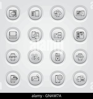 Mobile Devices and Services Icons Set Stock Vector