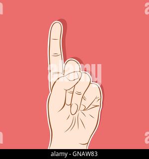 hand one finger up mean count one  or pointing finger design concept Stock Vector