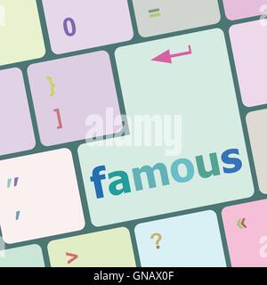 famous button on computer pc keyboard key vector illustration Stock Vector