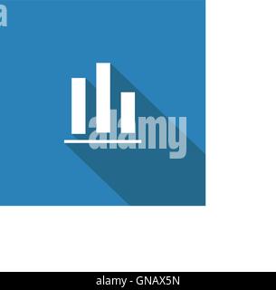 Graph icon , Flat design style, vector illustration. long shadow Stock Vector