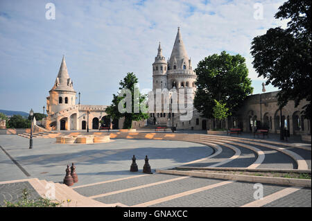 View of the Fisherman's bastion with a nice morning sunlight in Budapest city, Hungary Stock Photo