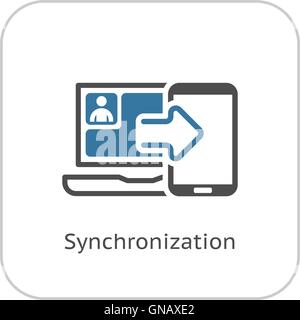 Synchronization Icon. Flat Design. Stock Vector