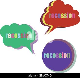recession. Set of stickers, labels, tags. Template for infographics. Icon set. Icon flat. Vector illustration Stock Vector