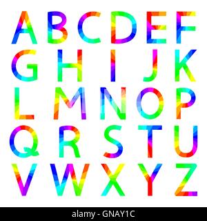 Rainbow letters of the alphabet, vector illustration. Stock Vector