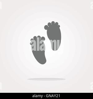 vector footprint circle glossy web icon on white background. Web Icon Art. Graphic Icon Drawing Stock Vector
