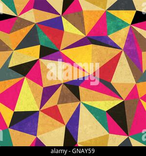 Triangle pattern. Colorful, grunge and seamless. Grunge effects Stock Vector