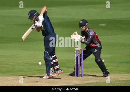 Warwickshire's Jonathan Trott in action during the One Day Cup Semi-final at Edgbaston, Birmingham. Stock Photo