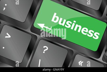 Laptop keyboard and key Business on it. Keyboard keys icon button vector Stock Vector