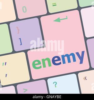 enemy button on computer pc keyboard key vector illustration Stock Vector