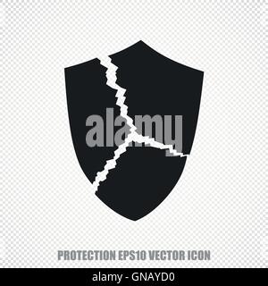 Safety vector Broken Shield icon. Modern flat design. Stock Vector