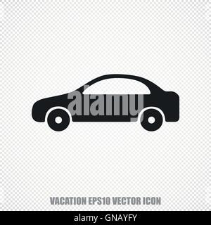 Vacation vector Car icon. Modern flat design. Stock Vector