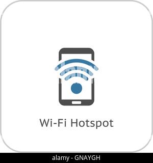 Wi-Fi Hotspot Icon. Flat Design. Stock Vector
