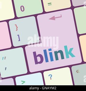 Modern keyboard key with words blink vector illustration Stock Vector