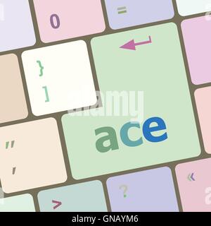 ace on computer keyboard key enter button vector illustration Stock Vector
