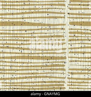 Vertical lines and dots on bold golden stripes. Hand-drawn seaml Stock Vector
