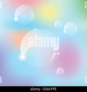Transparent Bubble on Colorful Background Stock Vector