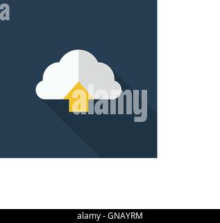 Cloud icon , Flat design style, vector illustration. long shadow Stock Vector