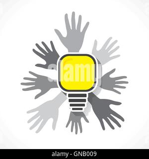 every hand want new idea concept design Stock Vector