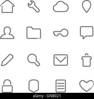 Vector icons in minimalist style. Stock Vector