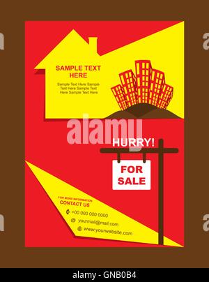 real estate flyer design vector Stock Vector
