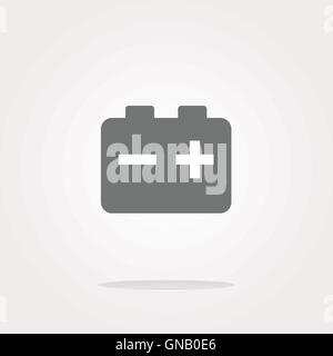 vector battery round web glossy icon button Stock Vector