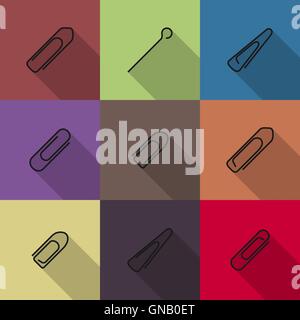 Icons clip, vector illustration. Stock Vector