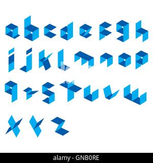 creative rectangle alphabet  design vector Stock Vector