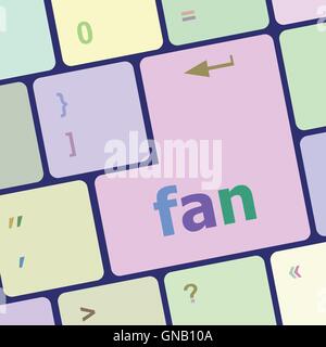 fan button on computer pc keyboard key vector illustration Stock Vector