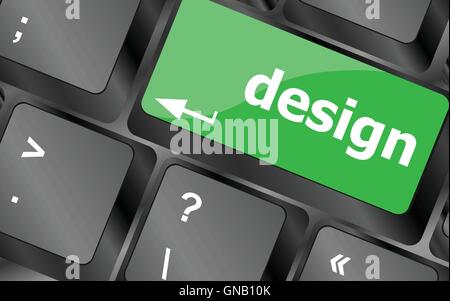 design word on keyboard keys button. Keyboard keys icon button vector Stock Vector