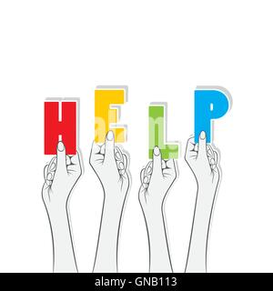 help word hold in hand concept design vector Stock Vector