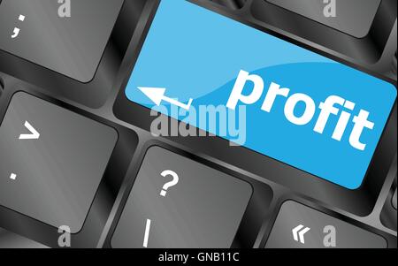 profit button on keyboard keys - business concept. Keyboard keys icon button vector. Keyboard Icon, Keyboard Icon Vector, Keyboa Stock Vector