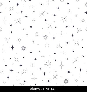 Geometric seamless pattern. Stars, squares, circles, triangles, Stock Vector