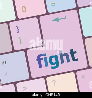 fight button on computer pc keyboard key vector illustration Stock Vector
