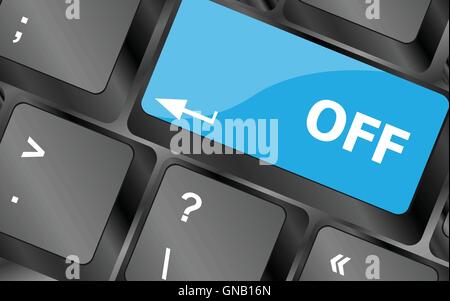 off word on red keyboard button. Keyboard keys icon button vector Stock Vector