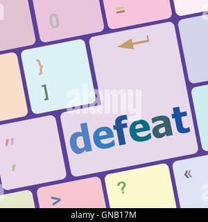 defeat button on white computer keyboard keys vector illustration Stock Vector