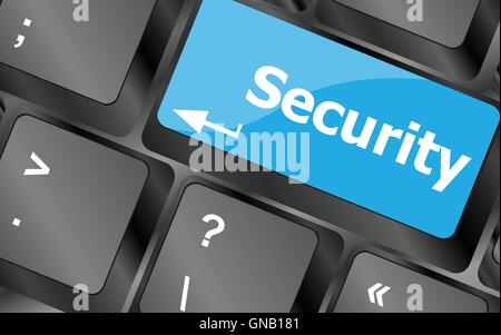 security button on the keyboard key, business concept. Keyboard keys icon button vector Stock Vector