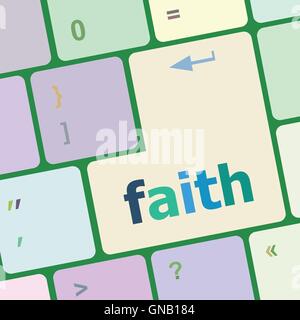 faith button on computer pc keyboard key vector illustration Stock Vector
