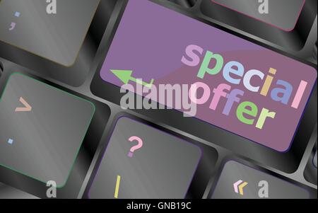 special offer button on computer keyboard keys vector keyboard key. keyboard button. Vector illustration Stock Vector