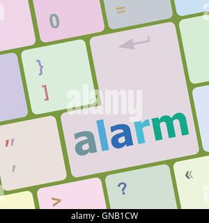 alarm button on the keyboard key vector illustration Stock Vector
