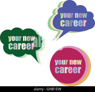 your new career. Set of stickers, labels, tags. Business banners, Template for infographics. Icon set. Icon flat. Vector illustr Stock Vector